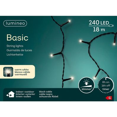 Lumineo LED Lichterkette Basic 1.800 cm 240 Lichter warmweiß