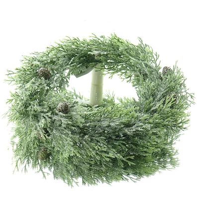 Weihnachtskranz Zypresse gefrostet mit Zapfen Ø 36 cm - Kunstpflanzen