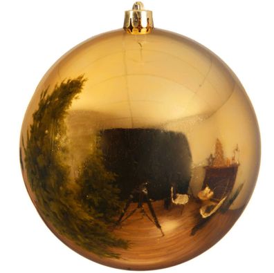 Bruchfeste Outdoor XXL Weihnachtskugel Goldfarben Ø 25 cm aus Kunststoff