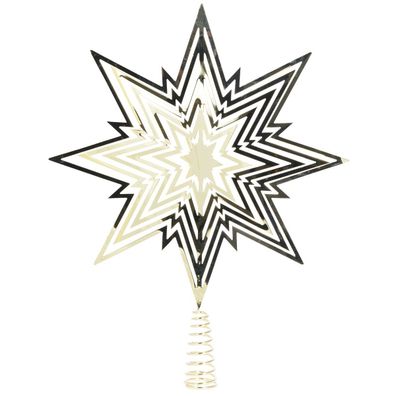 Weihnachtsbaumspitze Sternsilhouetten Goldfarben 33 cm - Metall