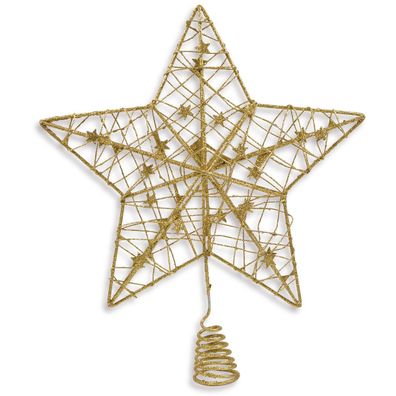 Weihnachtsbaumspitze In den Sternen Goldfarben 24 cm - Metall