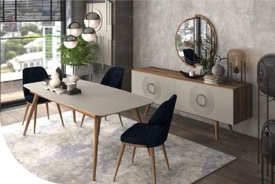 Essgruppe Luxus Tisch Mit Stühlen Esszimmermöbel Moderner Esszimmerset
