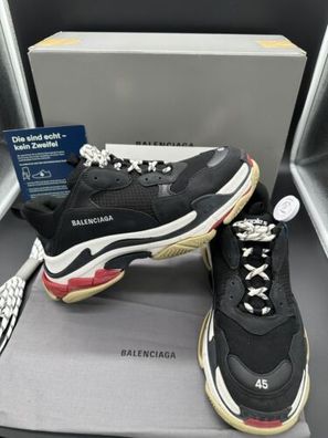 Balenciaga Triple S 2018 Black White Red Sneaker Reissue RAR - 45 (EU) US 12