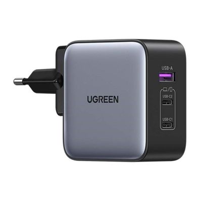Ugreen Nexode Wandladegerät, 2x USB-C + USB, Ladegerät 65W