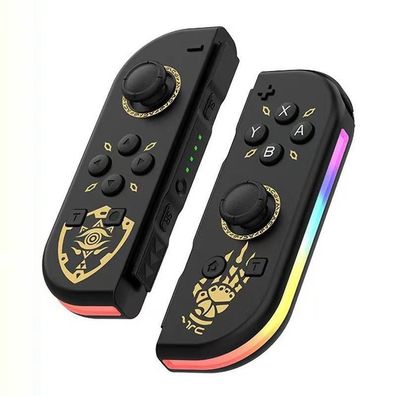 Joy Con Zelda in schwarz I 2er-Set mit LED und Turbo für Nintendo Switch