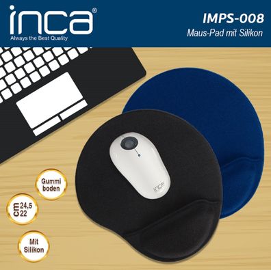 INCA IMPS-008 Mauspad mit Handauflage, breiter Einsatzbereich, rutschfest, ergonom...