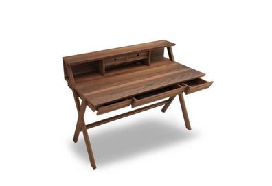 Echtholz Schreibtisch Holzmöbel Moderner Computertisch mit Schubladen