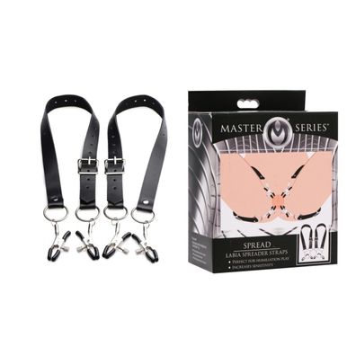 MASTER SERIES Spread Labia Spreader Straps with Clamps