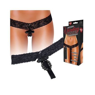 Hustler Vibrating Panties with pleasure beads black S/ M (Gr. S/ M)