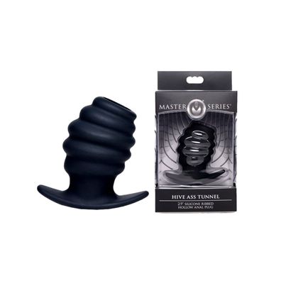 MASTER SERIES Ass Tunnel Ribbed Hollow Anal Plug small (Gr. S)
