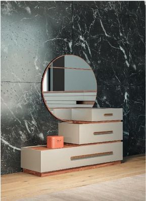 Möbel Schlafzimmer Set 2tlg Kommode mit Spiegel Modern Luxus design