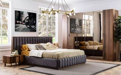 Schlafzimmer Bett Design Set Betten 2x Nachttische 4 tlg. Möbel 4tlg.