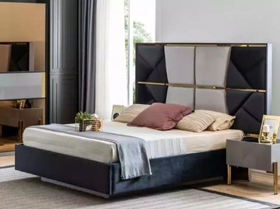 Bett 2x Nachttische 3 tlg. Schlafzimmer Set Design Modern Luxus Gruppe