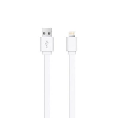 Just Wireless Charge & Syn Lightning Kabel 2m für Apple iPhone iPad weiß