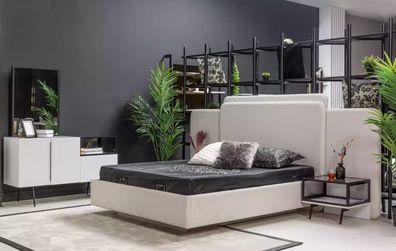 Schlafzimmer Bett 2x Nachttische Luxus Kommode Set Design Möbel 5tlg.