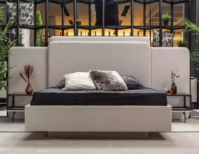 Luxus Schlafzimmer Bett Designer Möbel Weiß Doppelbett Betten Holz Neu