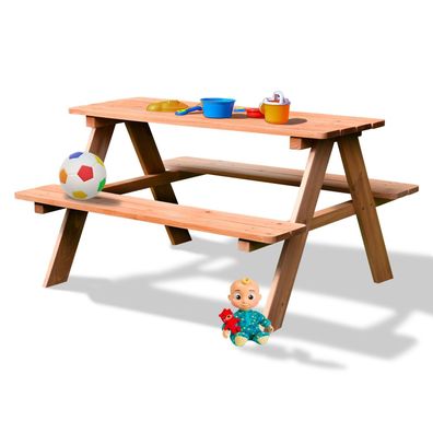 Picknicktisch Holz Kinder Sitzgruppe Gartentisch Sitzgarnitur Tisch + Bank