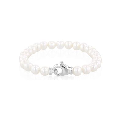 Luna-Pearls Armband 925 Silber rhod. Süßwasser-Perle - 104.0265