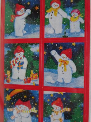 alte Weihnachts-Etiketten Herlitz Sticker Schneemann