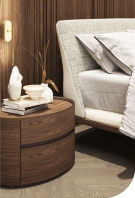 Designer Holz Nachttisch Modernes Design Echtholz Schlafzimmer Möbel