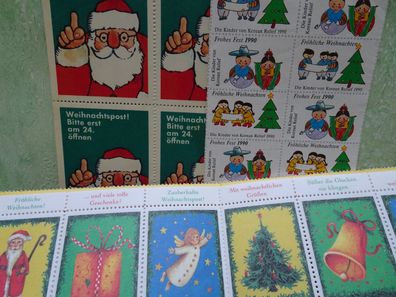 Stickerbogen Briefmarken Schmuckbriefmarken Fröhliche Weihnachten Spielburg ua