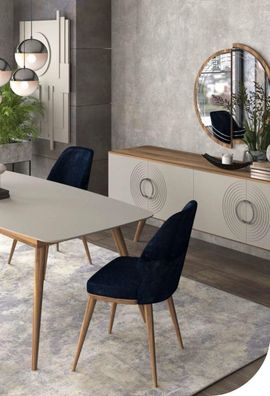 Blauer Esszimmerstuhl Luxus Moderne Küchenmöbel Designer Holzmöbel