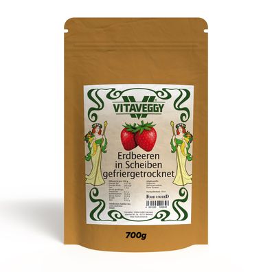 Vitaveggy Erdbeeren in Scheiben gefriergetrocknet 700g - Food-United Trockenfrüchte