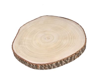 XL Echtholz Baum Scheibe natur - 40-45 cm - Deko Holz Platte Basteln Brandmalen