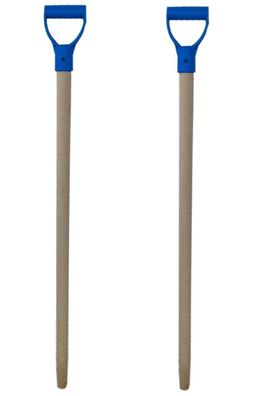 2x Holzstiel mit D-Griff für &Oslash;27-32mm Schneeschaufel Schneeschieber Stiel