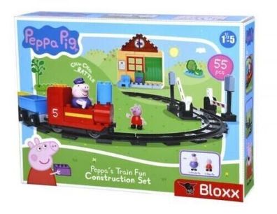 BIG Steckbausteine Bloxx Peppa Pig Train Batterie Eisenbahn 55 Teile