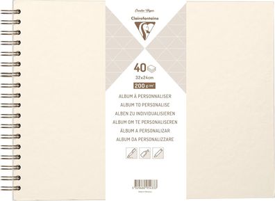 Clairefontaine 95433C - Album DIY zum Personalisieren, 40 Blatt weiß 200g im Forma...