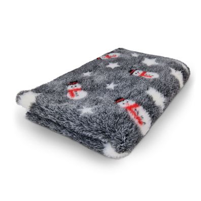 Vet Bed Hundedecke Hundebett Schlafplatz 150 x 100 cm Schneemann grau