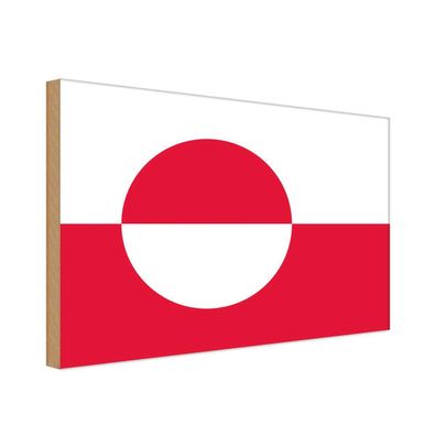 vianmo Holzschild Holzbild 30x40 cm Grönland Fahne Flagge