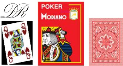 Modiano Spielkarten 482 - Poker Cristallo 4 Index rot