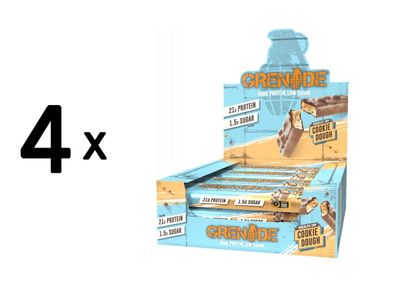 4 x Grenade Protein Bar (12x60g) Chocolate Chip Cookie Dough