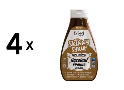 4 x Skinny Foods Skinny Syrup (425ml) Hazelnut Praline