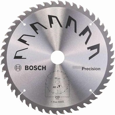 Bosch Kreissägeblatt Precision 250 x 2 x 30/ ,Z48 feine Schnitte Holz