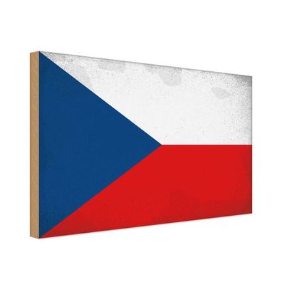 vianmo Holzschild Holzbild 30x40 cm Tschechien Fahne Flagge