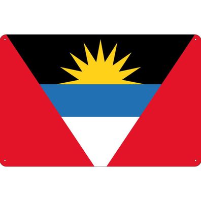 Blechschild 20x30 cm - Antigua und Barbuda Flag