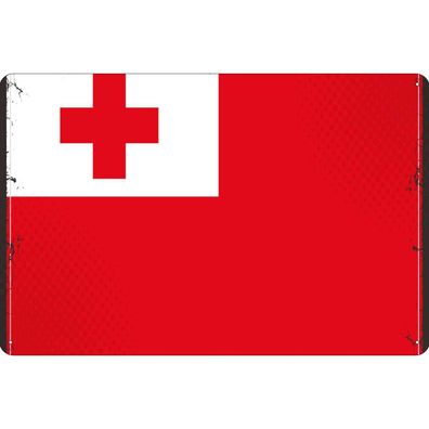 vianmo Blechschild Wandschild 30x40 cm Tonga Fahne Flagge