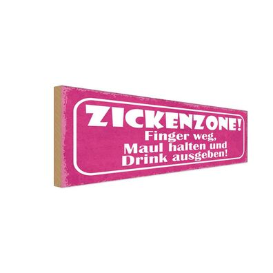 vianmo Holzschild 27x10 cm Dekoration Zickenzone finger weg Maul