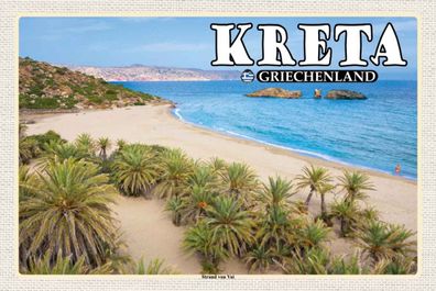 Blechschild 20x30 cm - Kreta Griechenland Strand von Vai