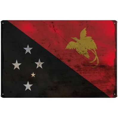 vianmo Blechschild Wandschild 20x30 cm Papua-Neuguinea Fahne Flagge