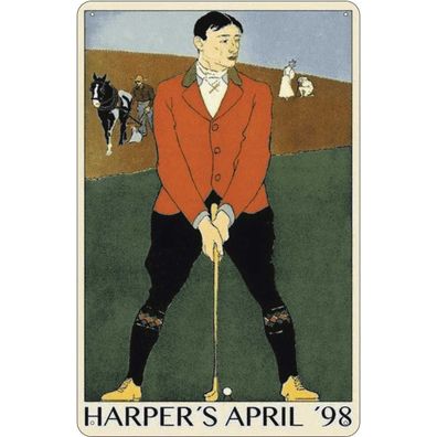 vianmo Blechschild 20x30 cm gewölbt Sport Hobby Golf Harper`s April 98