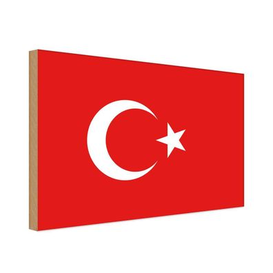 vianmo Holzschild Holzbild 30x40 cm Türkei Fahne Flagge