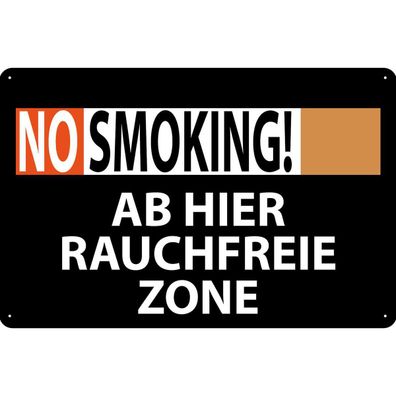 Blechschild 30x40 cm - No Smoking Rauchfreie Zone