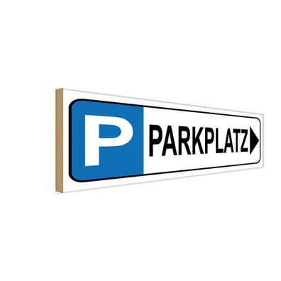 vianmo Holzschild 27x10 cm Straßenschild Parkplatz rechts