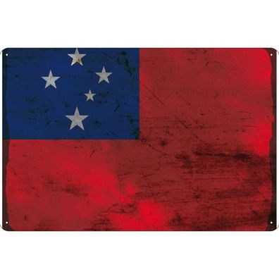 vianmo Blechschild Wandschild 30x40 cm Samoa Fahne Flagge