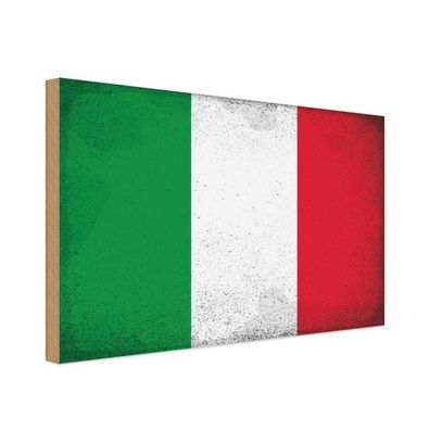 vianmo Holzschild Holzbild 20x30 cm Italien Fahne Flagge