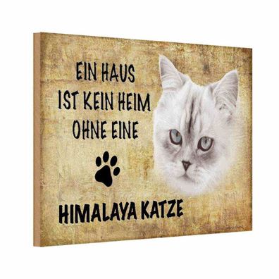 vianmo Holzschild 18x12 cm Tier Himalaya Katze ohne kein Heim